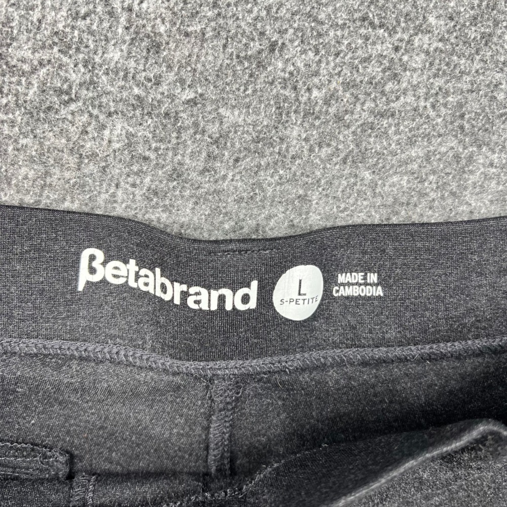 Betabrand Dress Pant Yoga Pants Women L Short Petite Gray Bootcut Ponte Knit - Picture 7 of 13